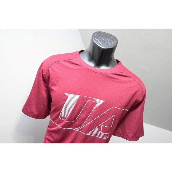 Under Armour Gym Shirt Fitted HeatGear Maroon Short Sleeve Mens Sz XL - Picture 4 of 10